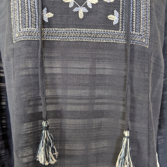 Max Studio blue size med. tunic, peasant, boho top - Picture 10 of 11